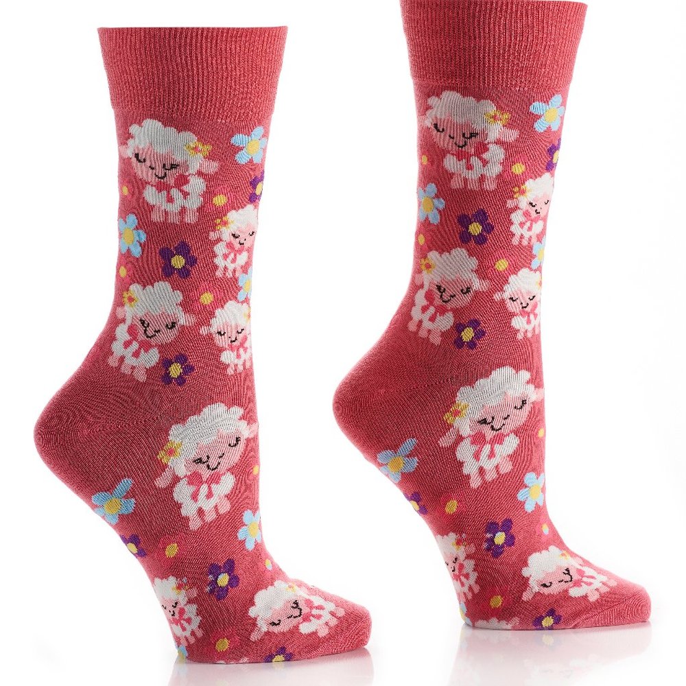 Silly Socks Lil' Lamb-Womens Crew Socks